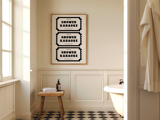 'Shower Karaoke Ticket' Art Print