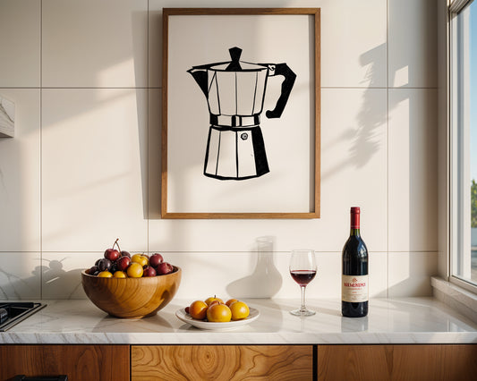 'Moka Coffee Pot' Art Print