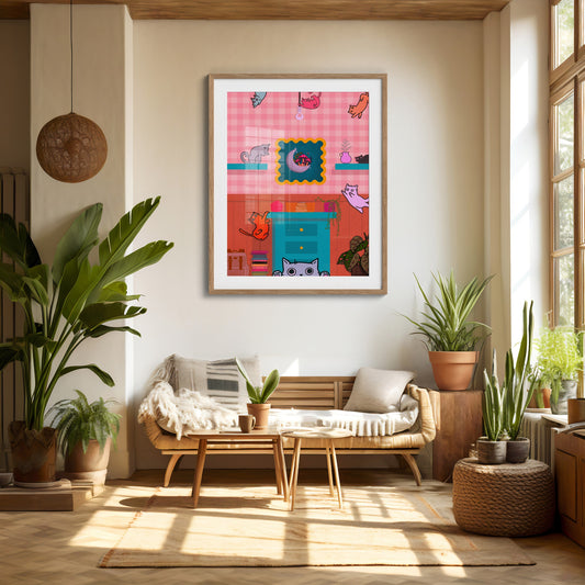 CAughT in the act - Limited Edition Print - Chris Can Draw