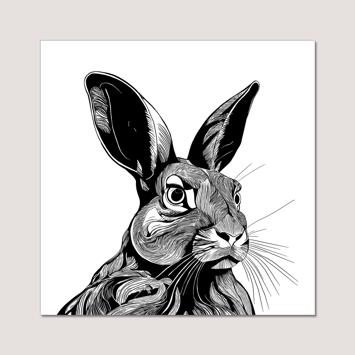"The Watchful Hare" Art Print