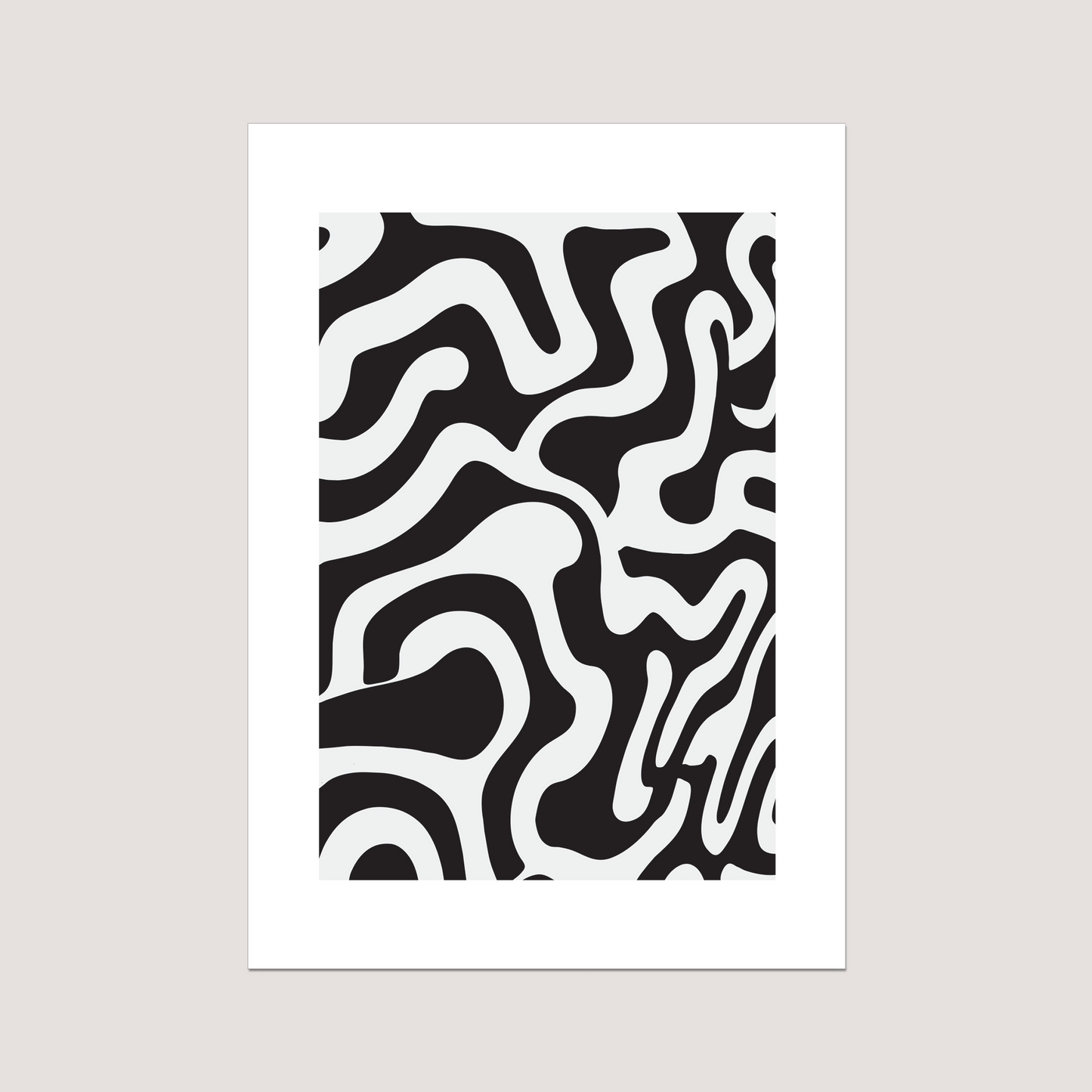 'Black Swirls' Art Print