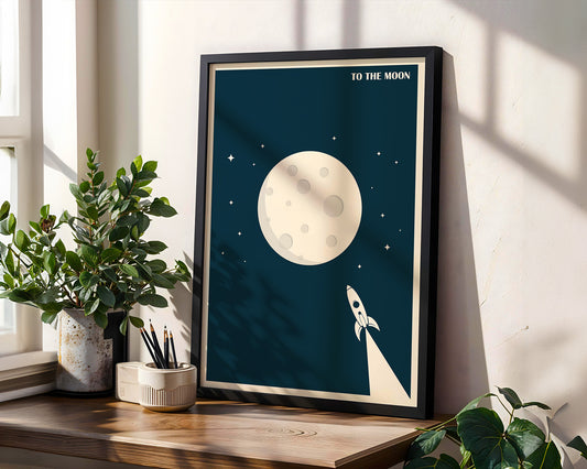 'To The Moon Art Print