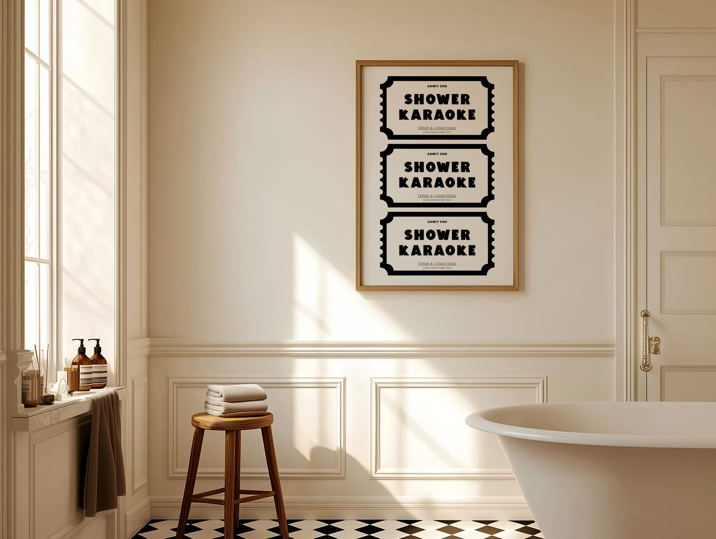 'Shower Karaoke Ticket' Art Print