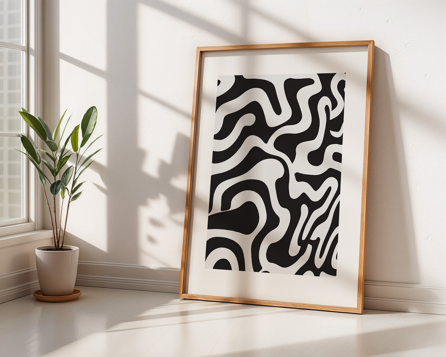 'Black Swirls' Art Print