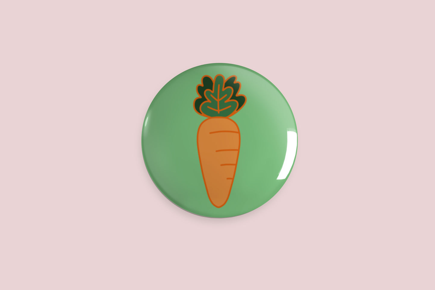 Carrot Button Pin - Chris Can Draw