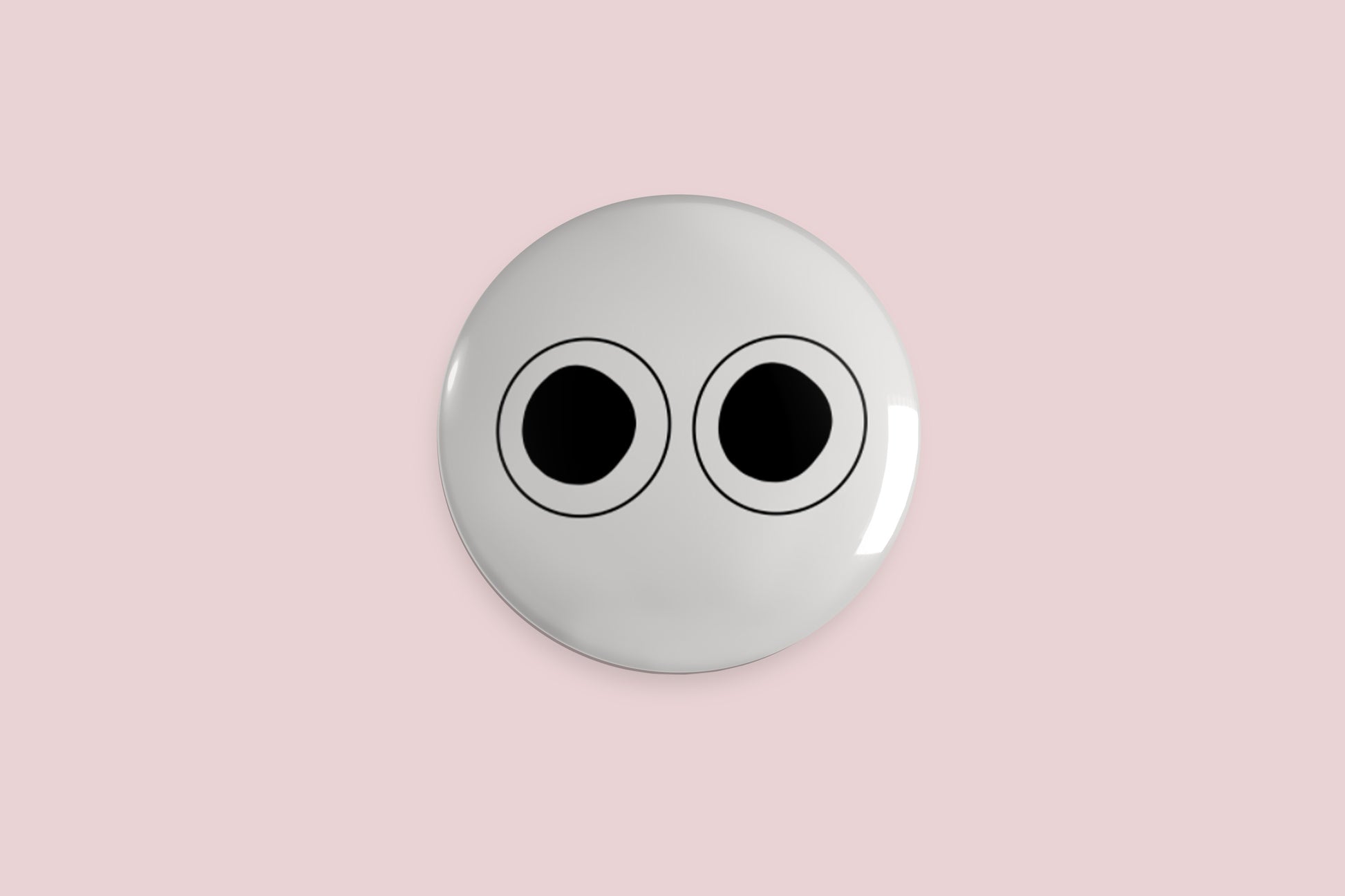 Cartoon Eyes Button Pin - Chris Can Draw