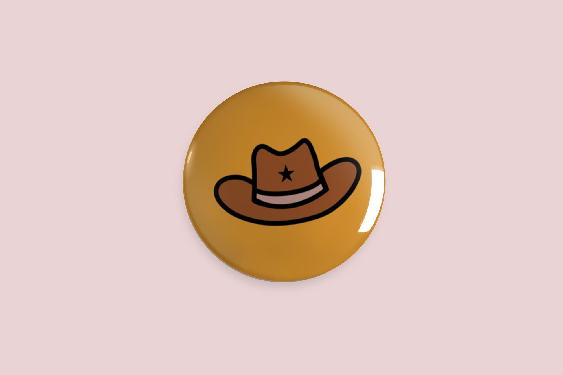 Cowboy Hat Button Pin - Chris Can Draw