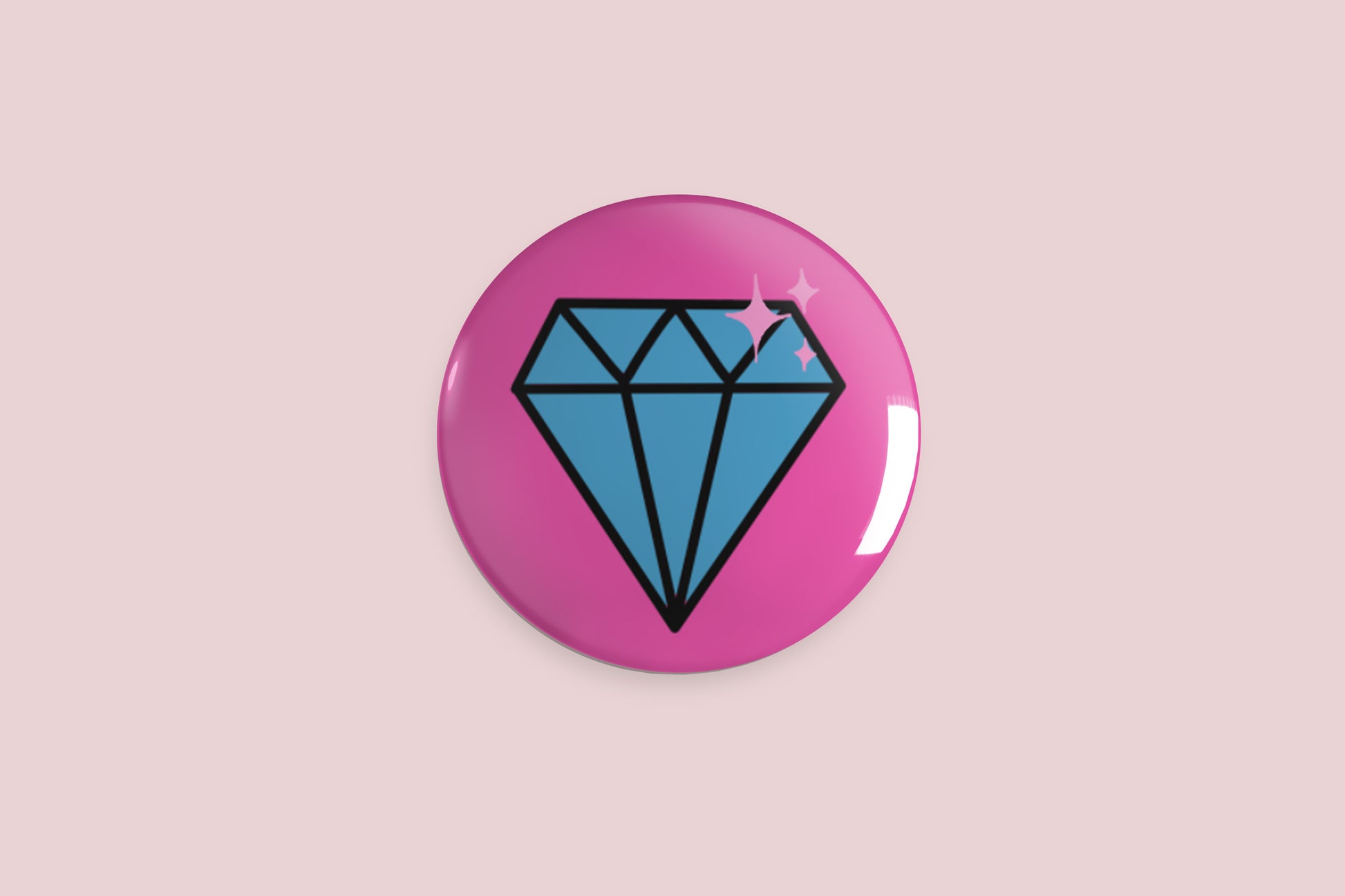 Diamond Button Pin - Chris Can Draw