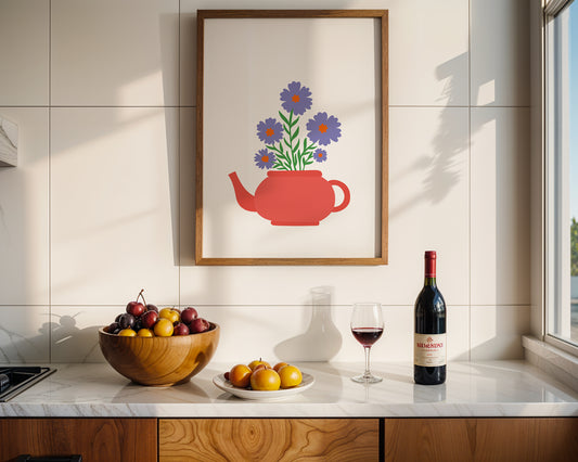 'Floral Teapot' Art Print