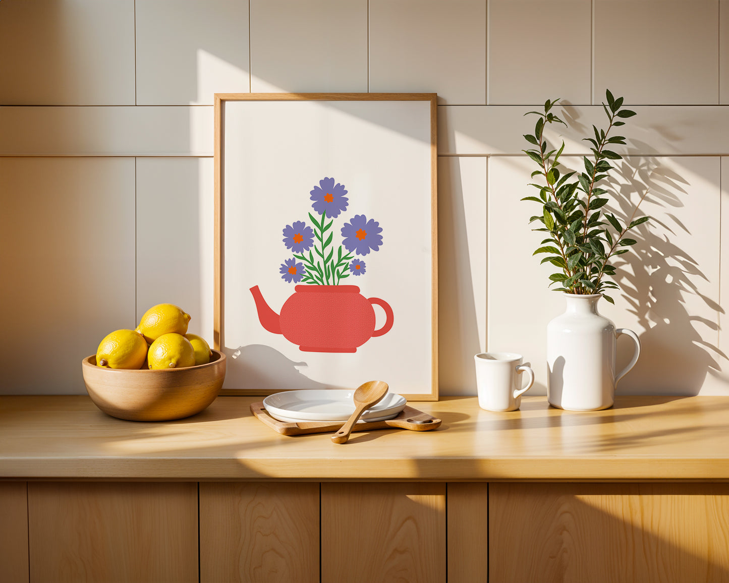'Floral Teapot' Art Print