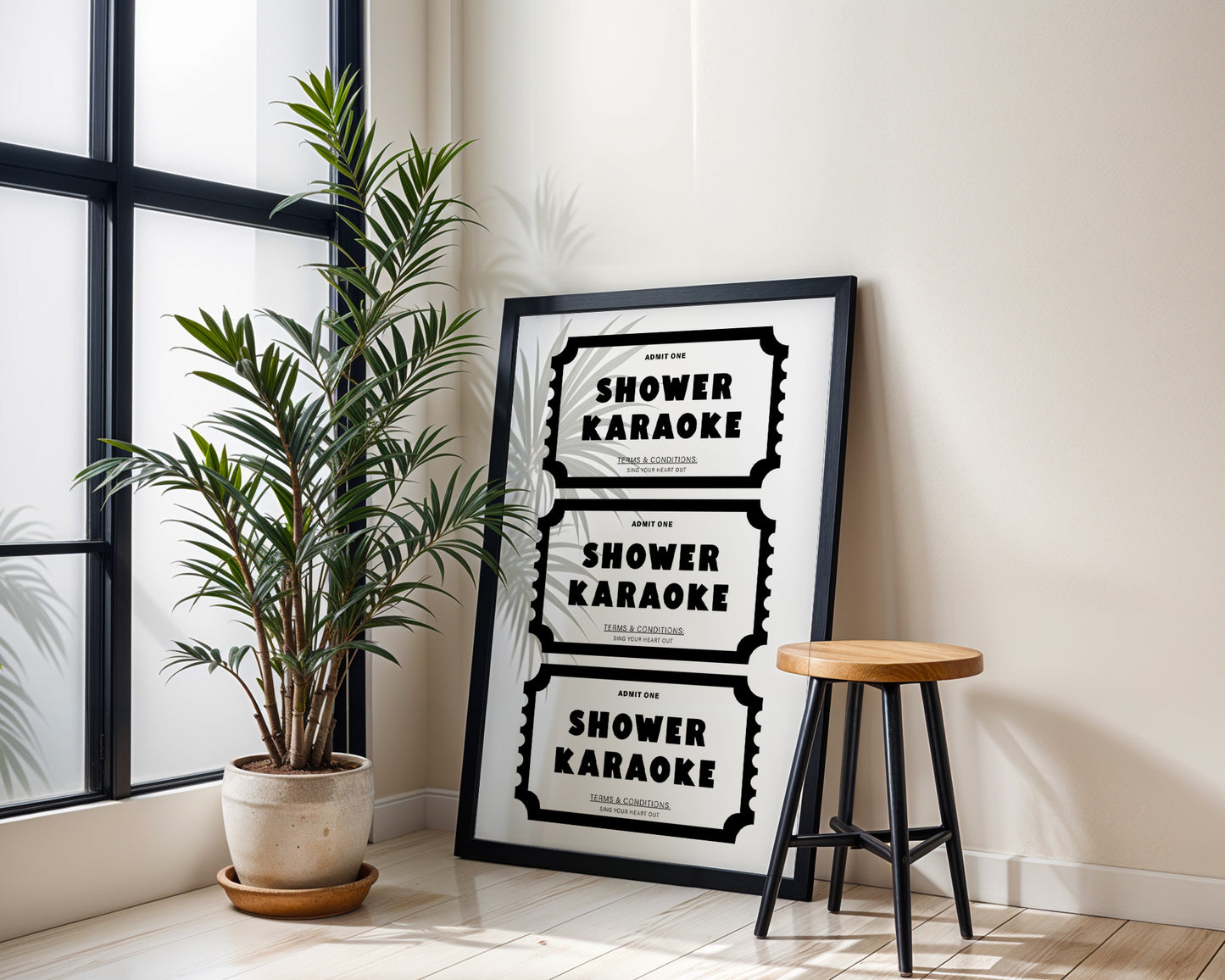 'Shower Karaoke Ticket' Art Print