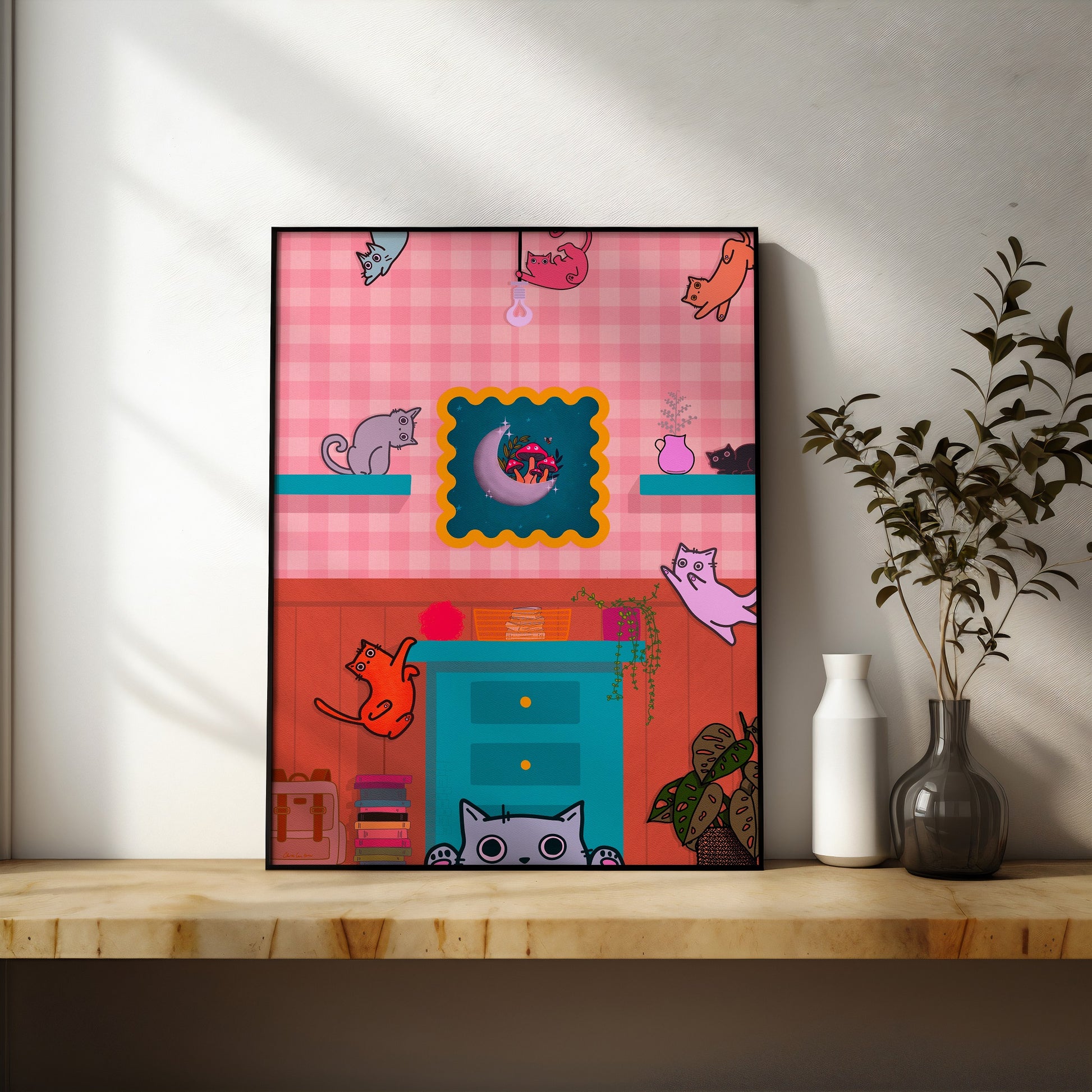 CAughT in the act - Limited Edition Print - Chris Can Draw