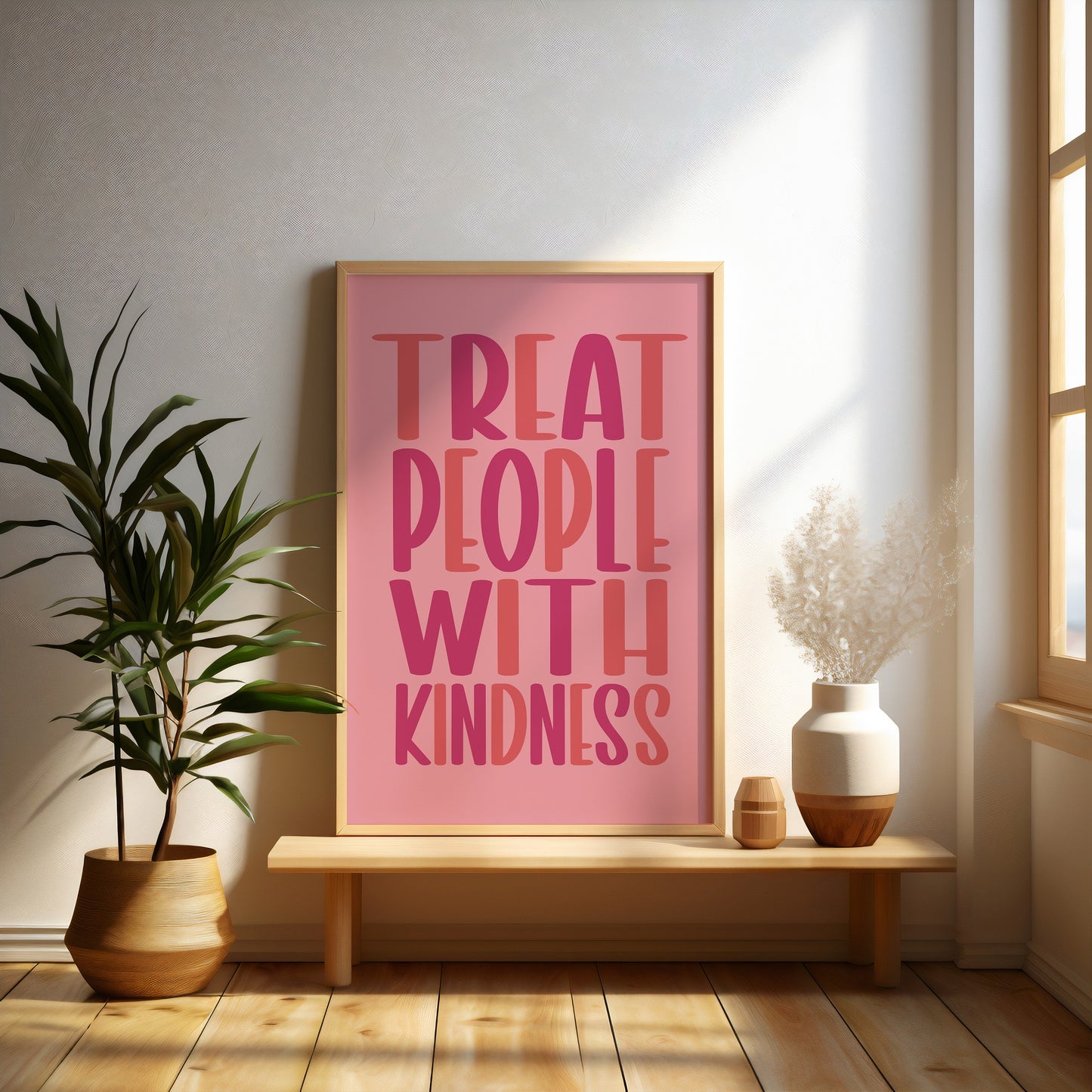 'Treat People with Kindness' Inspirational Print - Chris Can Draw