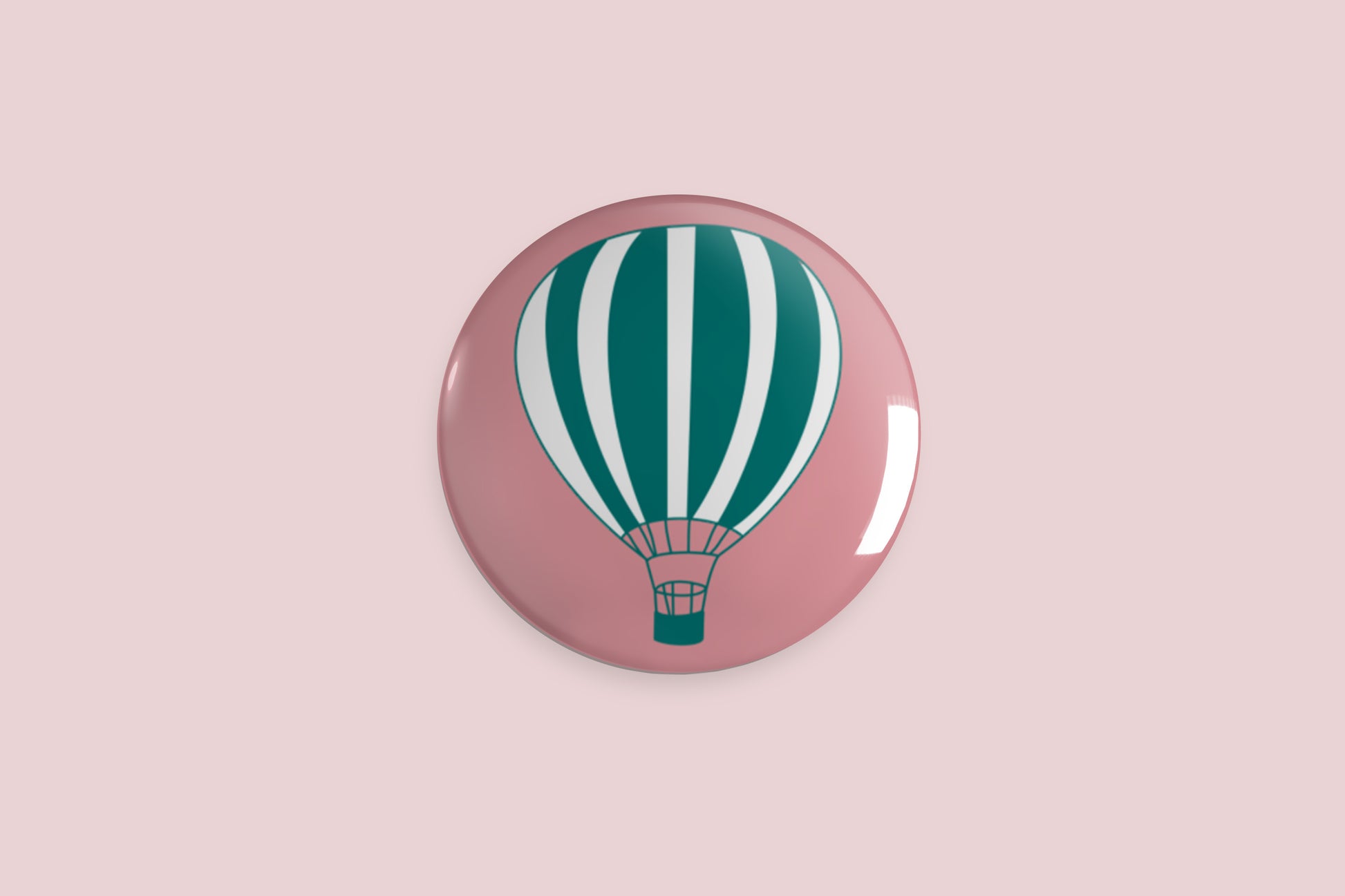 Hot Air Balloon Button Pin - Chris Can Draw