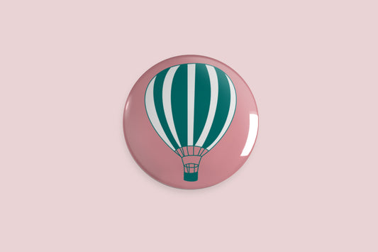 Hot Air Balloon Button Pin - Chris Can Draw