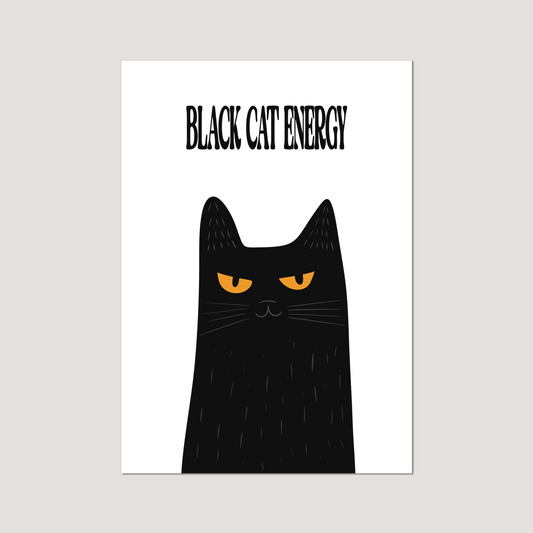 "Black Cat Energy" Art Print