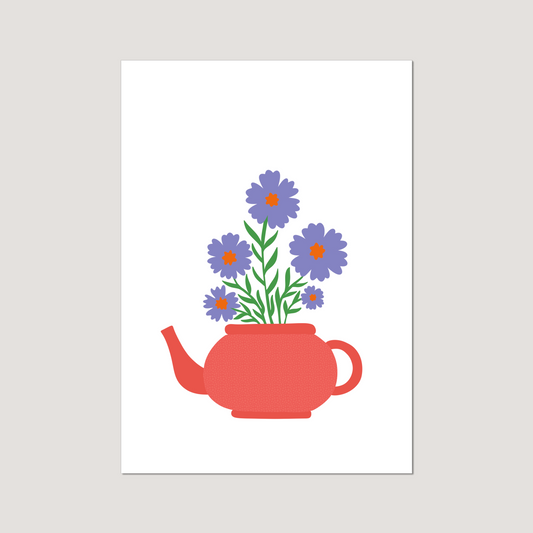 'Floral Teapot' Art Print