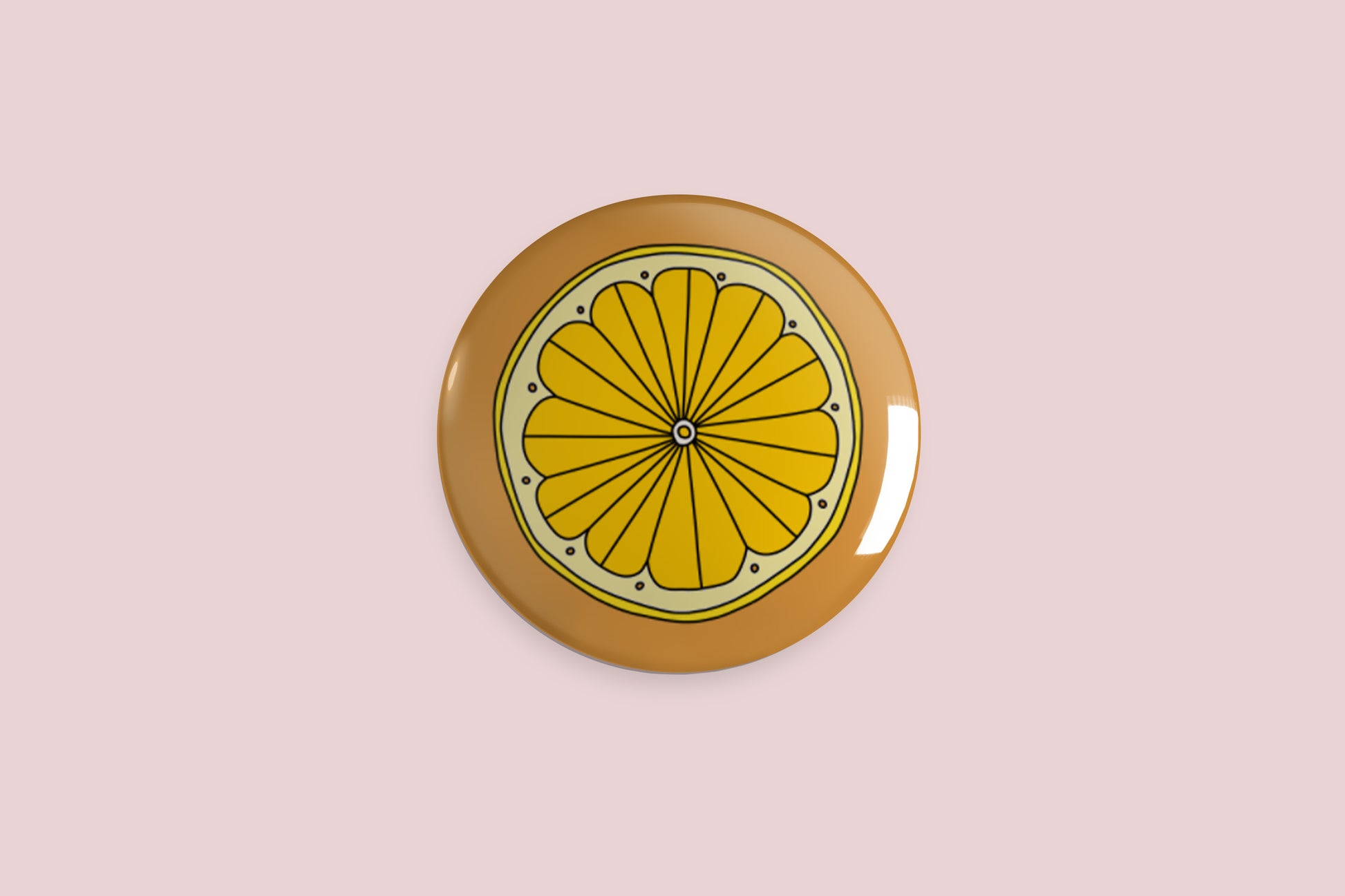 Lemon Slice Button Pin - Chris Can Draw