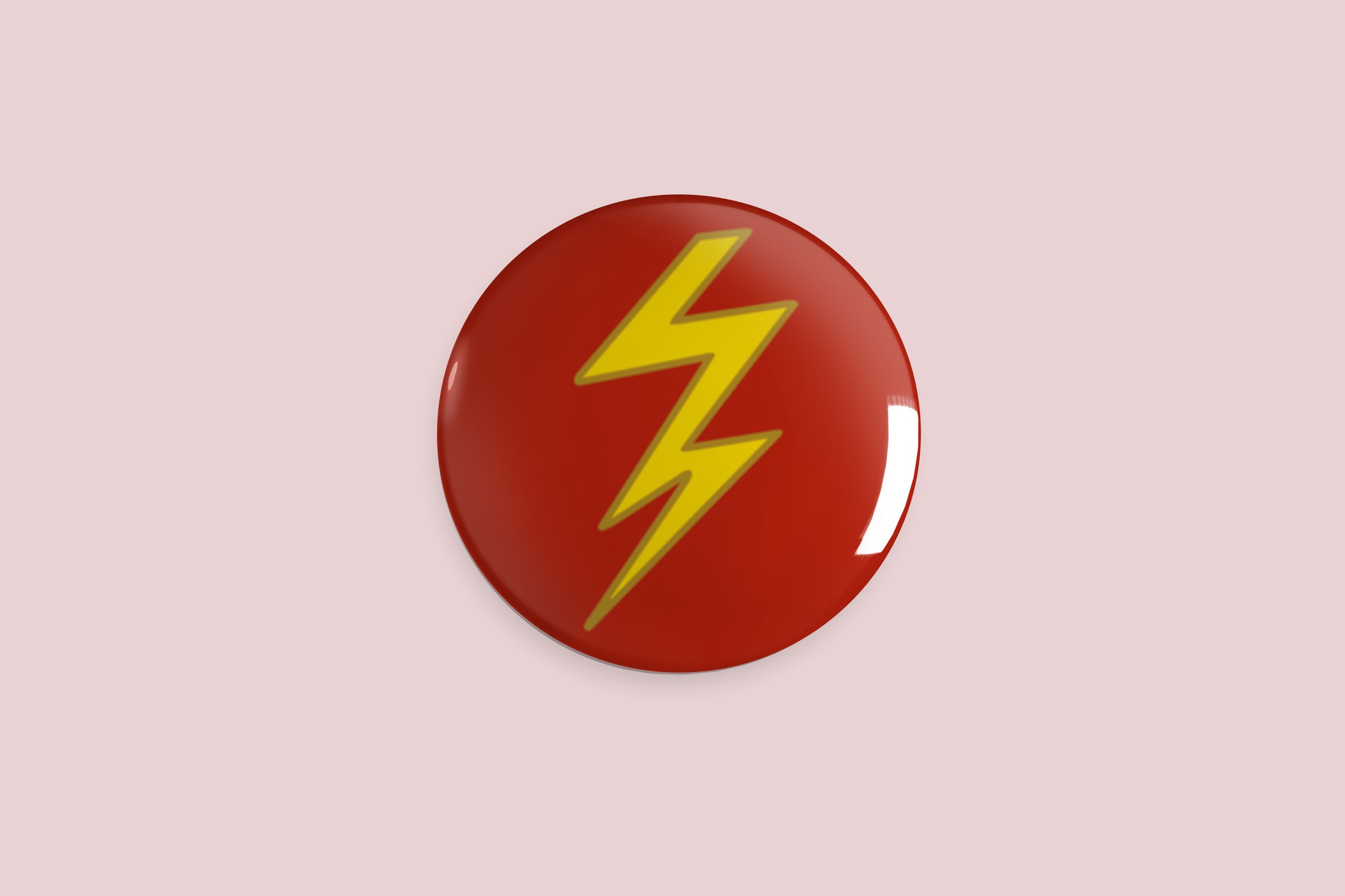 Lightning Bolt Button Pin - Chris Can Draw