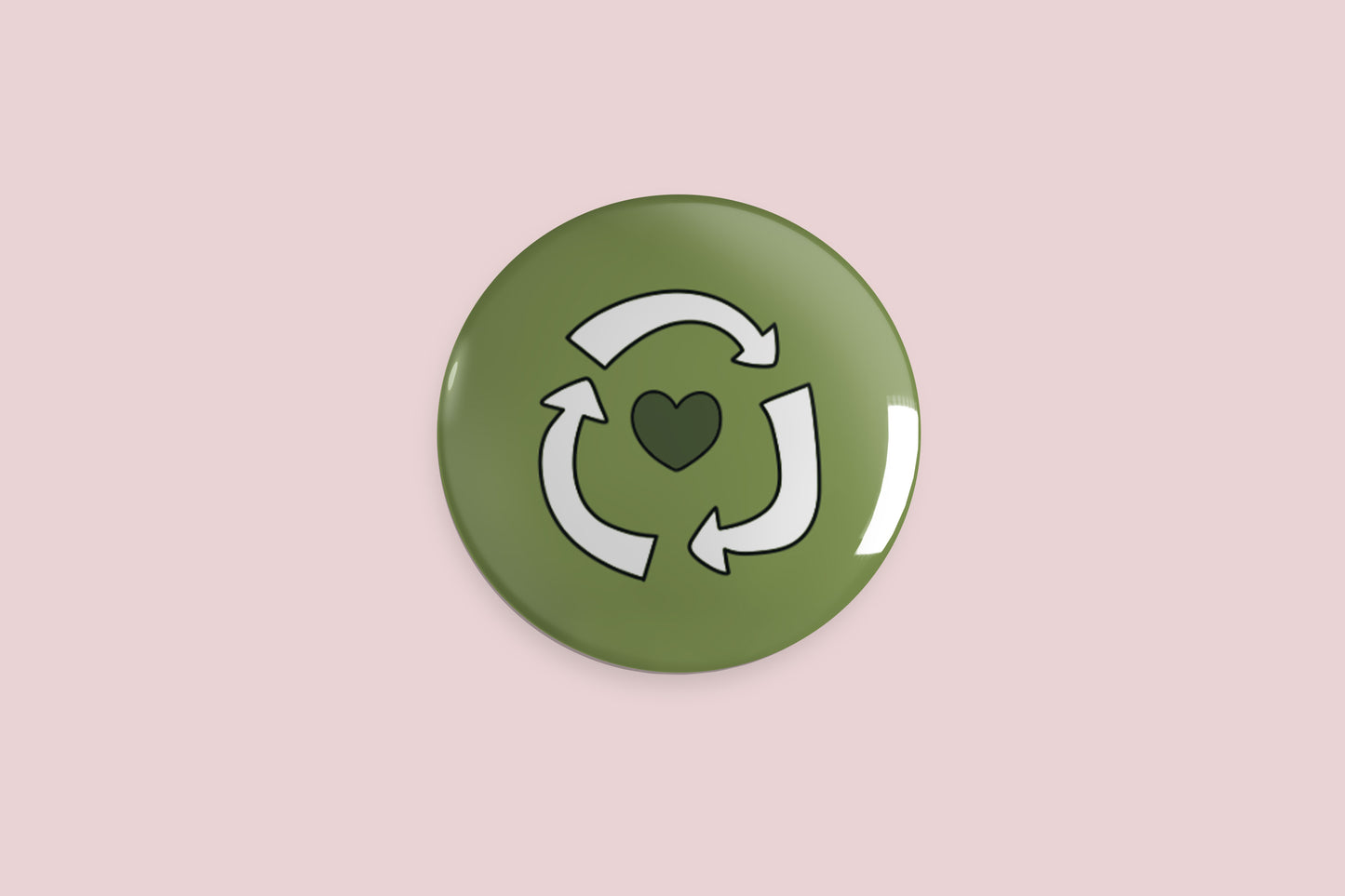 Love Recycling Button Pin - Chris Can Draw