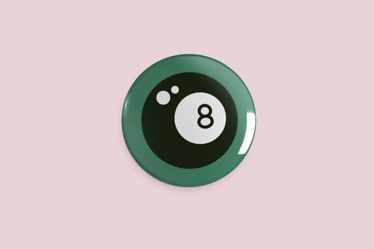 Magic 8 Ball Button Pin - Chris Can Draw