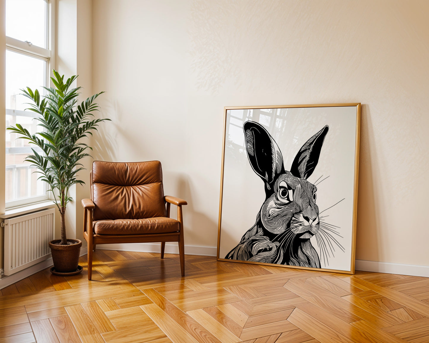 "The Watchful Hare" Art Print