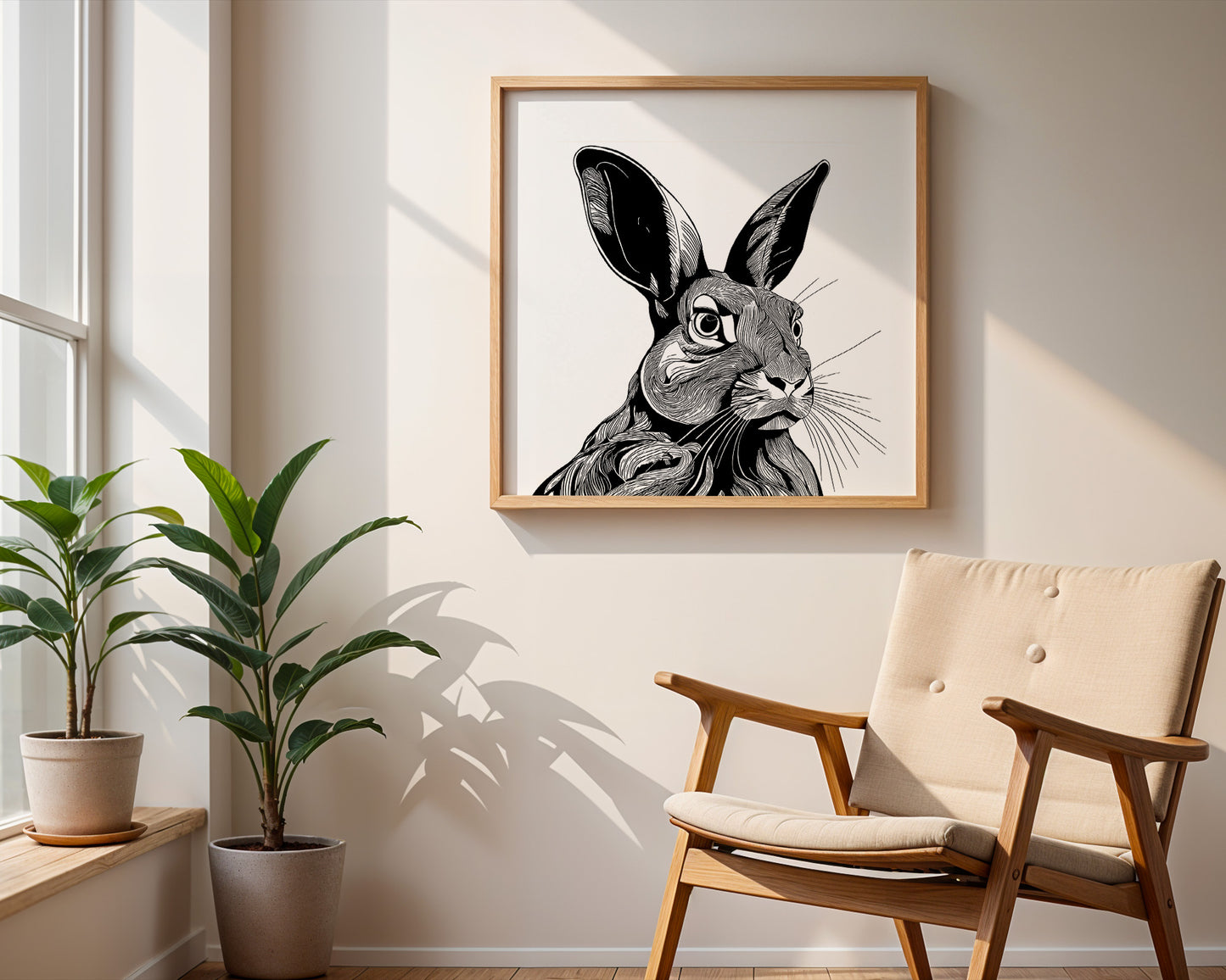 "The Watchful Hare" Art Print