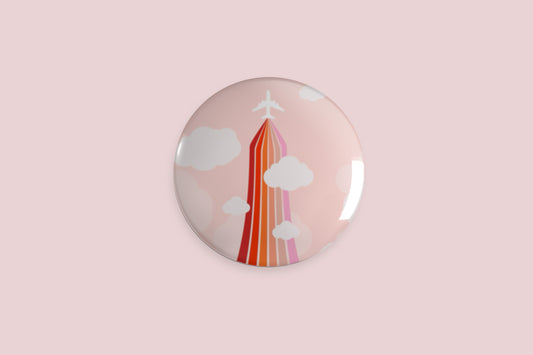 Cloudy Sky Button Pin - Chris Can Draw