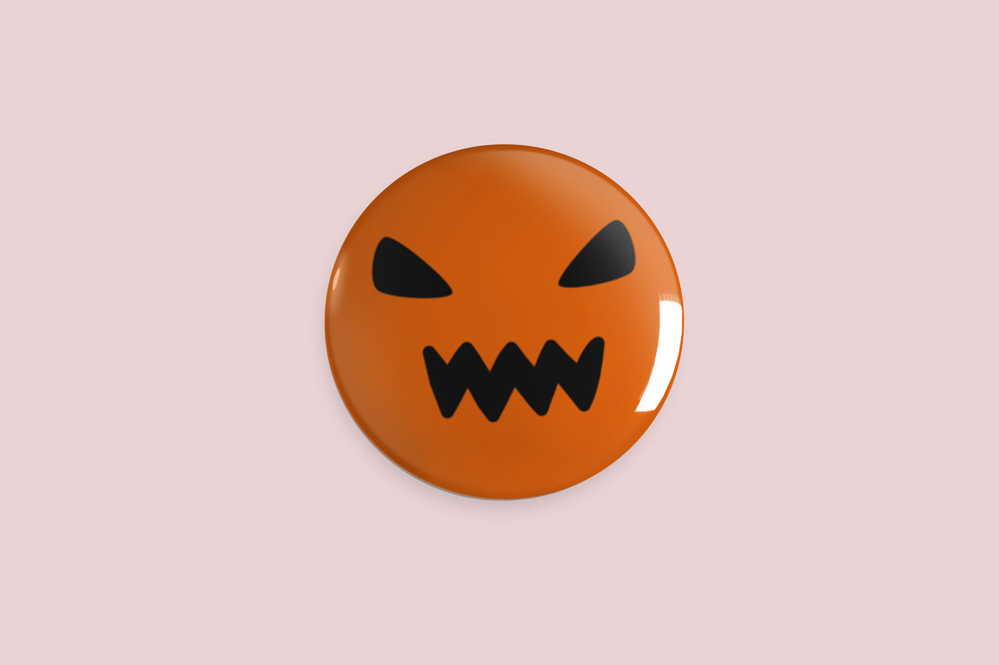 Pumpkin Face Button Pin - Chris Can Draw