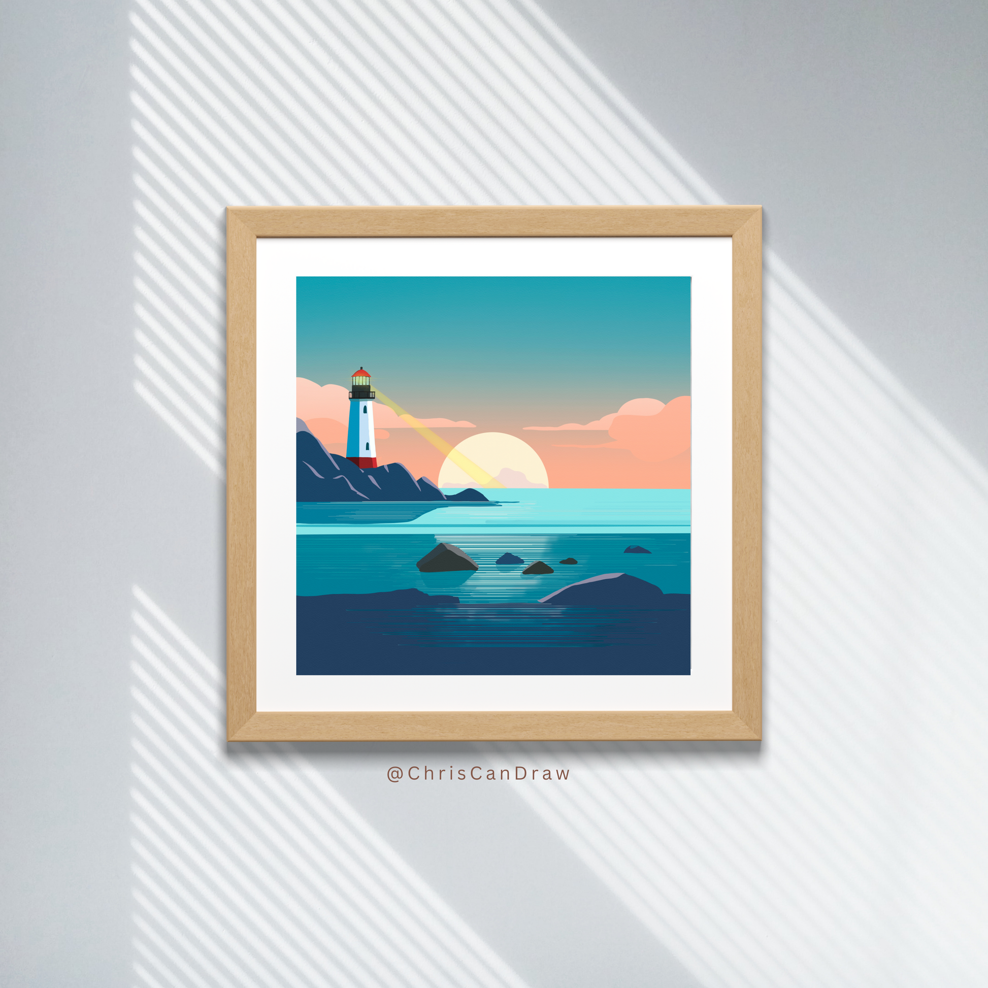 Seaside Sunset - Limited Edition Print - Chris Can Draw