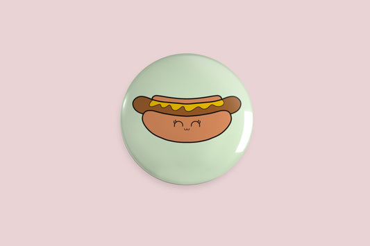 Hotdog Button Pin - Chris Can Draw