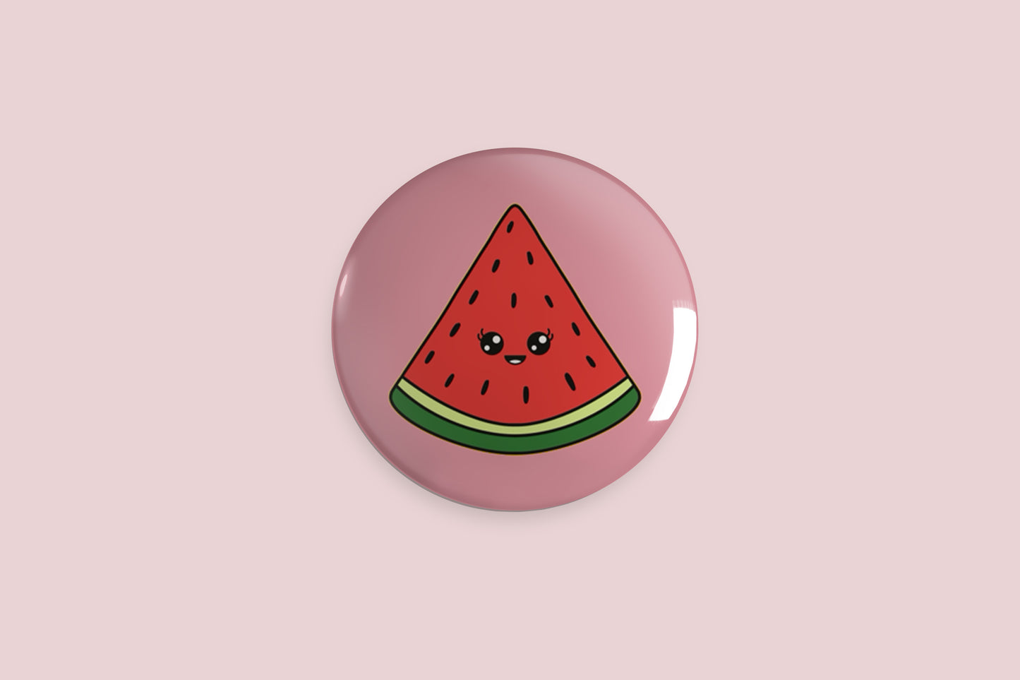 Watermelon Slice Button Pin - Chris Can Draw