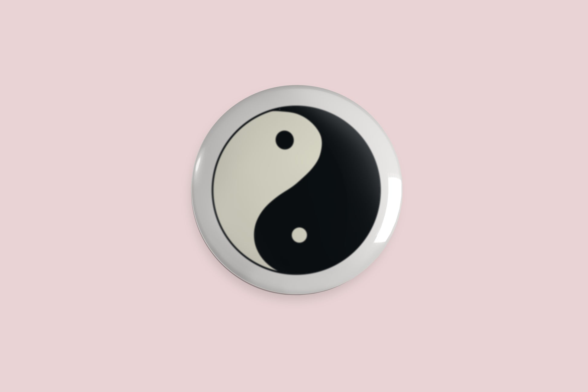 Ying Yang Button Pin - Chris Can Draw