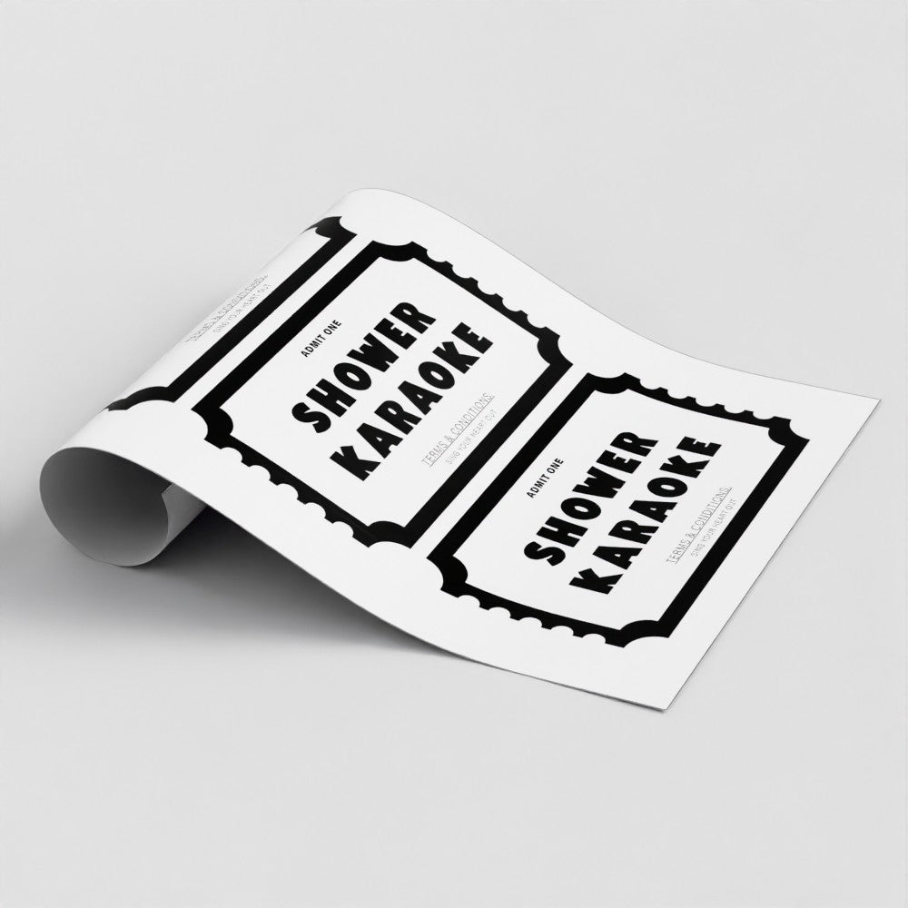 'Shower Karaoke Ticket' Art Print