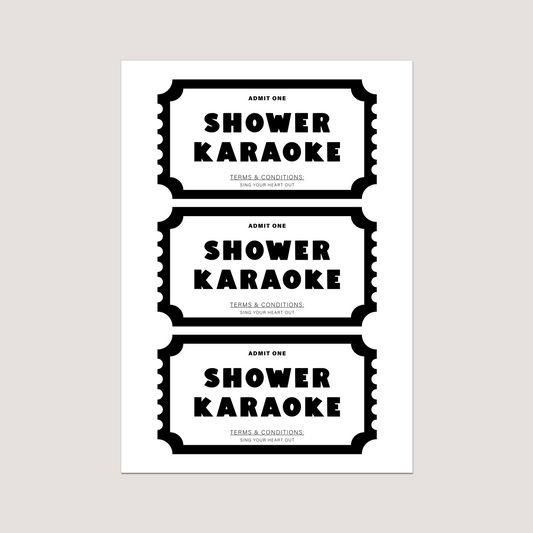 'Shower Karaoke Ticket' Art Print