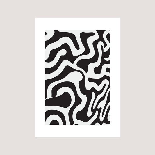 'Black Swirls' Art Print